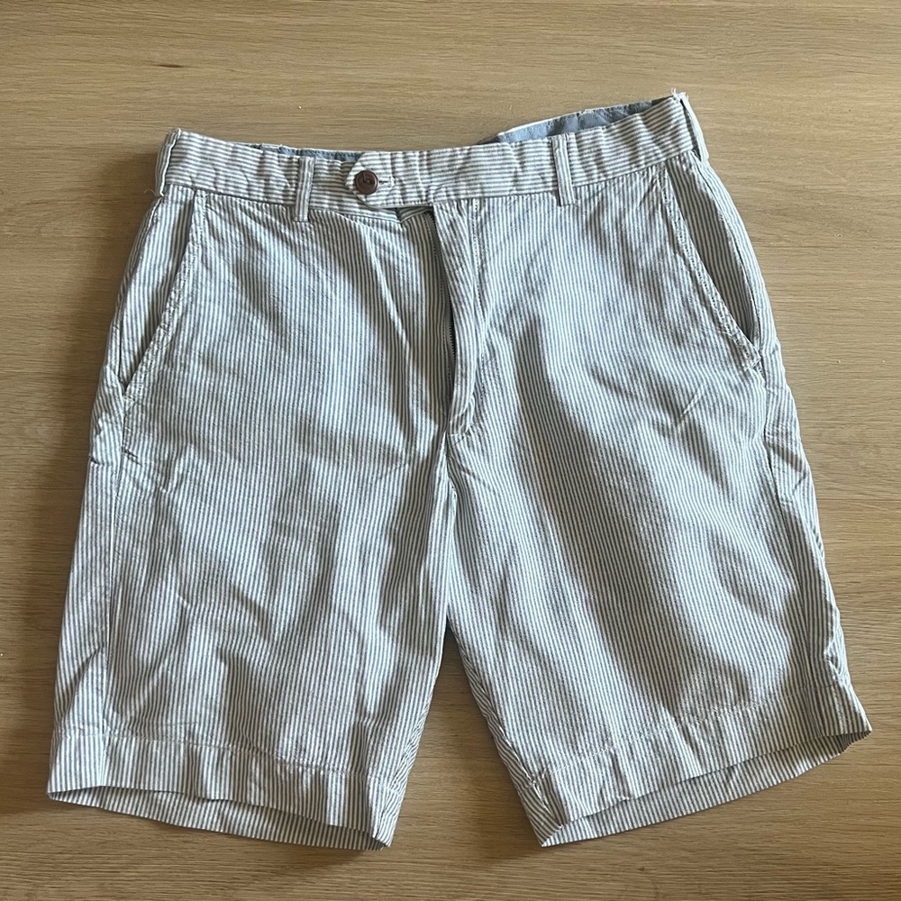 American Heritage Dawson and Brooks Navy and Cream Striped Shorts